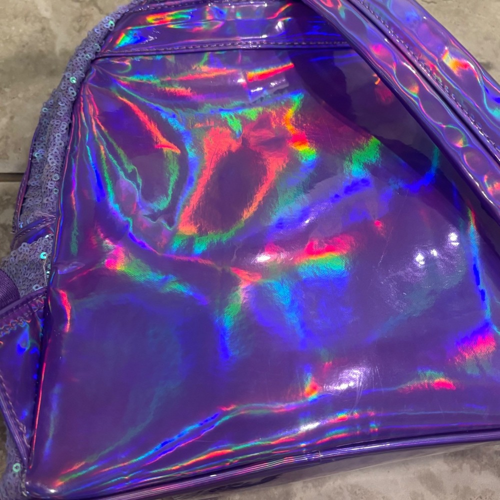 Disney Loungefly Little Mermaid Ariel Purple Sequin Holographic Mini Backpack - Picture 6 of 16